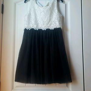 Lace Black and White Dress